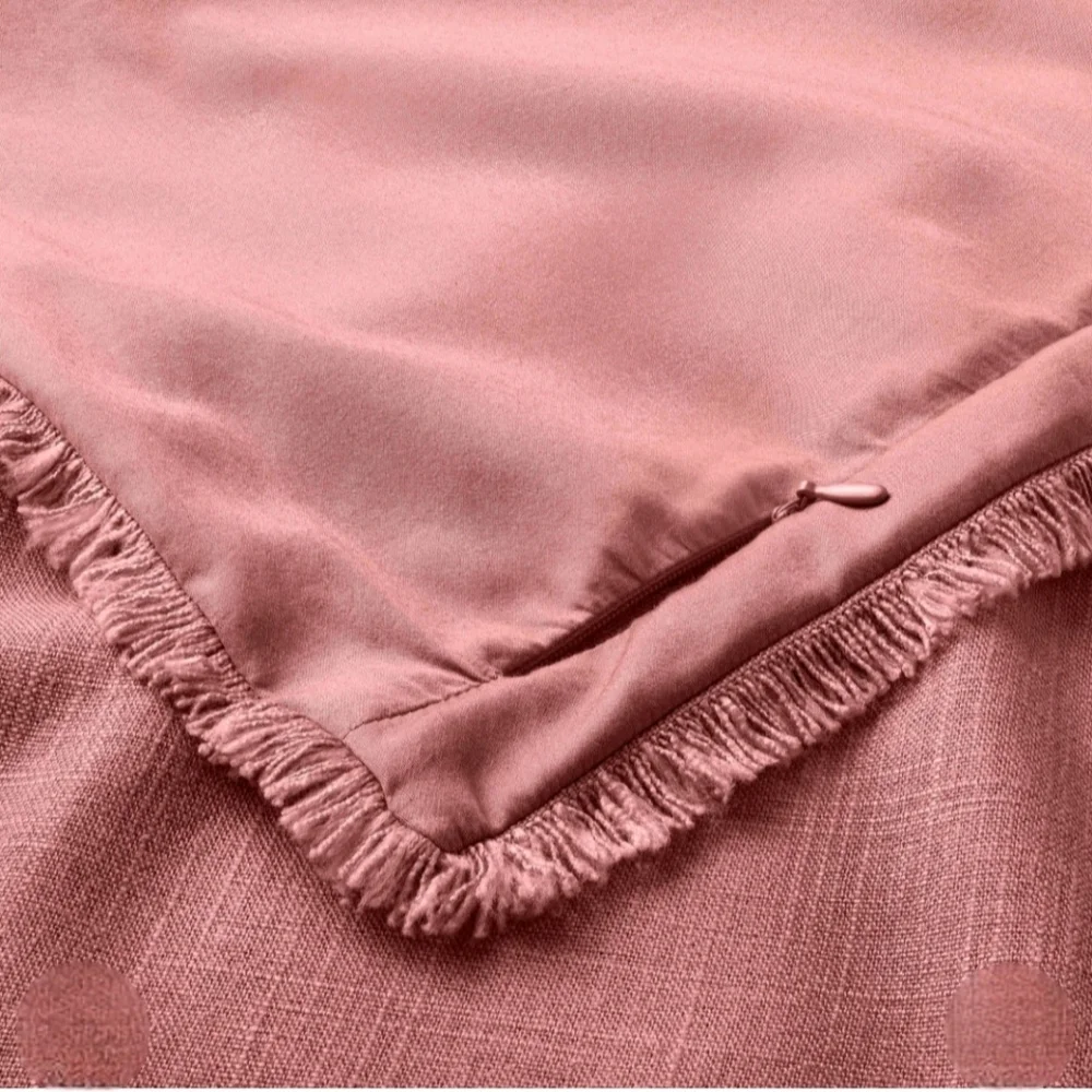 Casaluna King Heavyweight Linen Blend Duvet Cover & Sham Set Rose